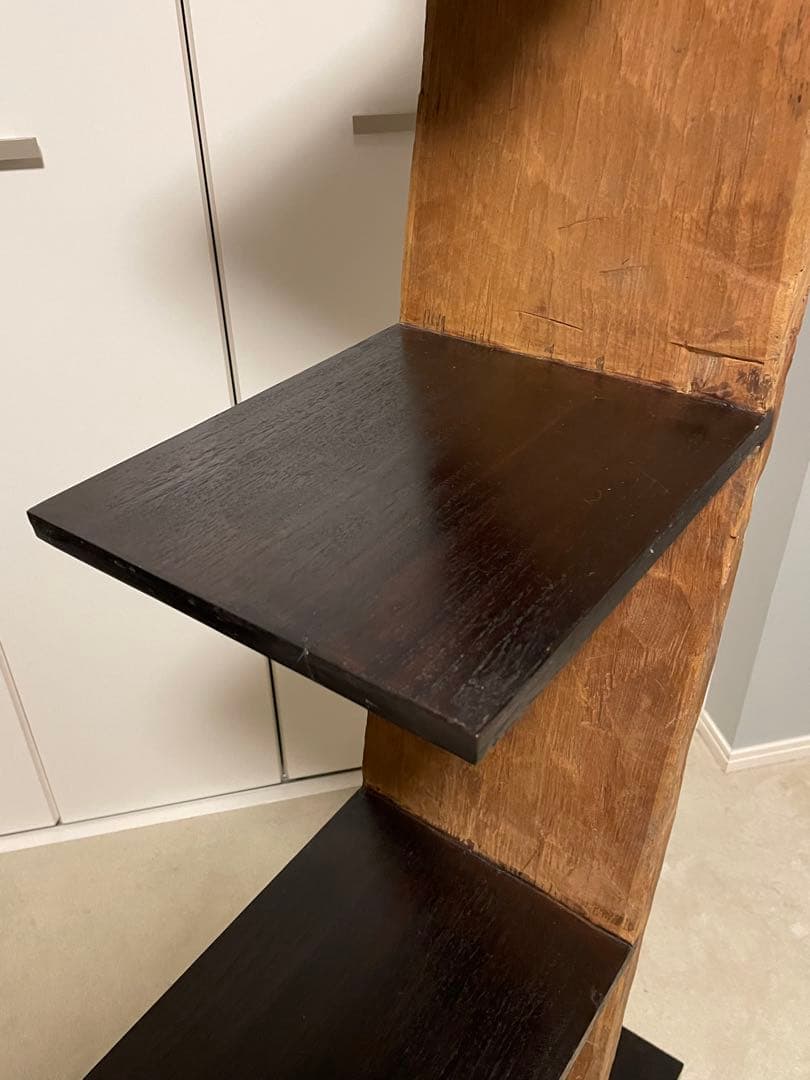 無垢材 ディスプレイシェルフ 木製傾斜3段