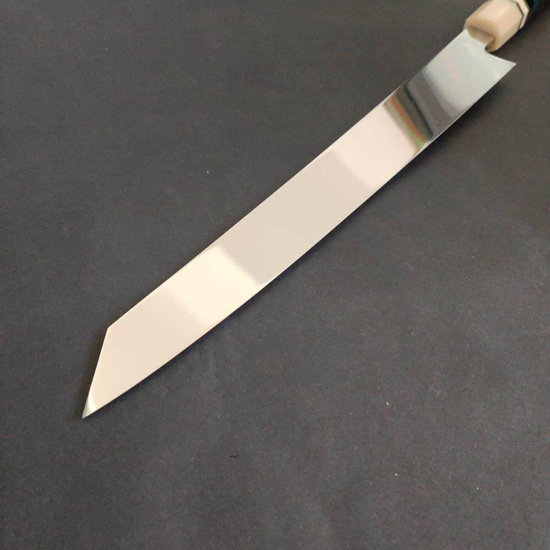 ウルトラ鏡面仕上ステン本焼V金10号切付柳刃包丁270mmモダンビジュアル八角柄