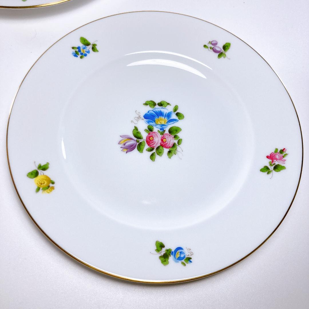 アウガルテン シンプルブーケ プレート 19.5cm 2枚　|3024|