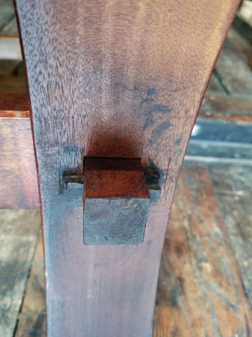 大正　年代物　浪漫　モダン　真鍮　金具　アーチ型　楔　組木　細工　スタンドミラー