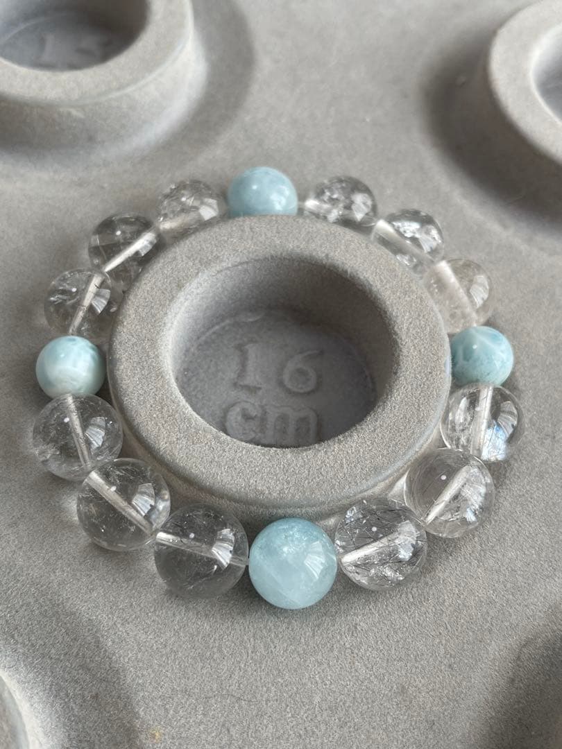 プラチナルチル×ラリマー×アクアマリン ブレスレット