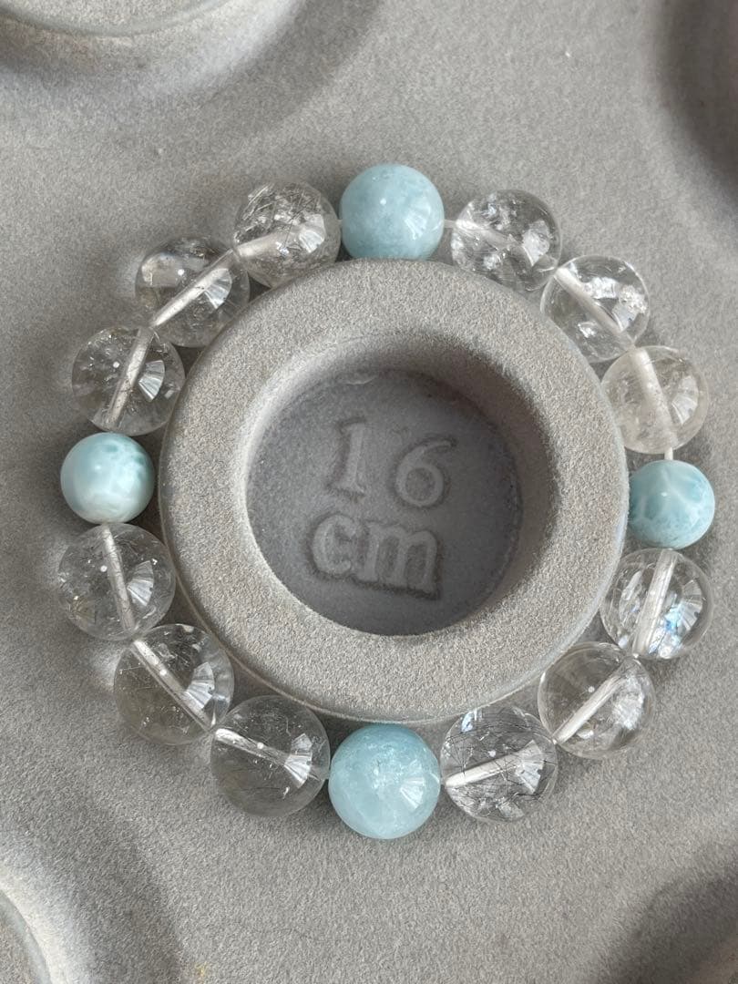 プラチナルチル×ラリマー×アクアマリン ブレスレット