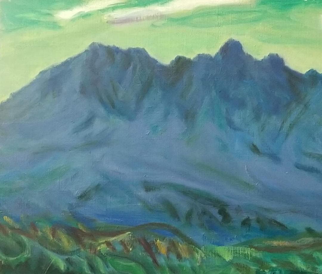 絵画 油絵 F8 「根子岳」B 1982