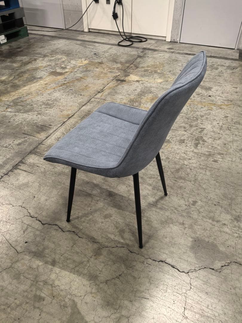 ダイニングチェア 反毛皮 疲れにくい おしゃれ 北欧風薄ネイビー4脚