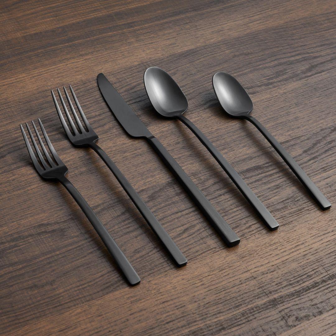 ケンブリッジ カトラリー 5本✕4人分 合計20本 ブラック サテン 新品