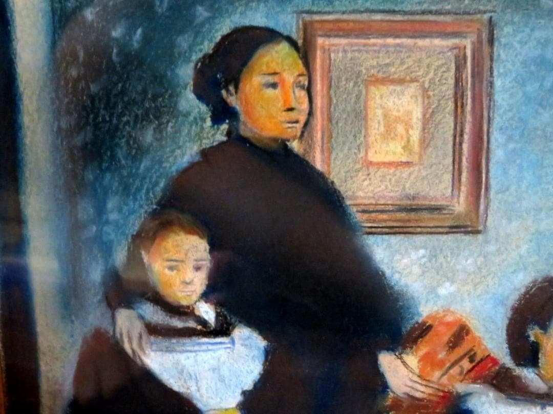 エドガー・ドガ ベレッリ一家 ミクストメディア 油彩 水彩 肉筆