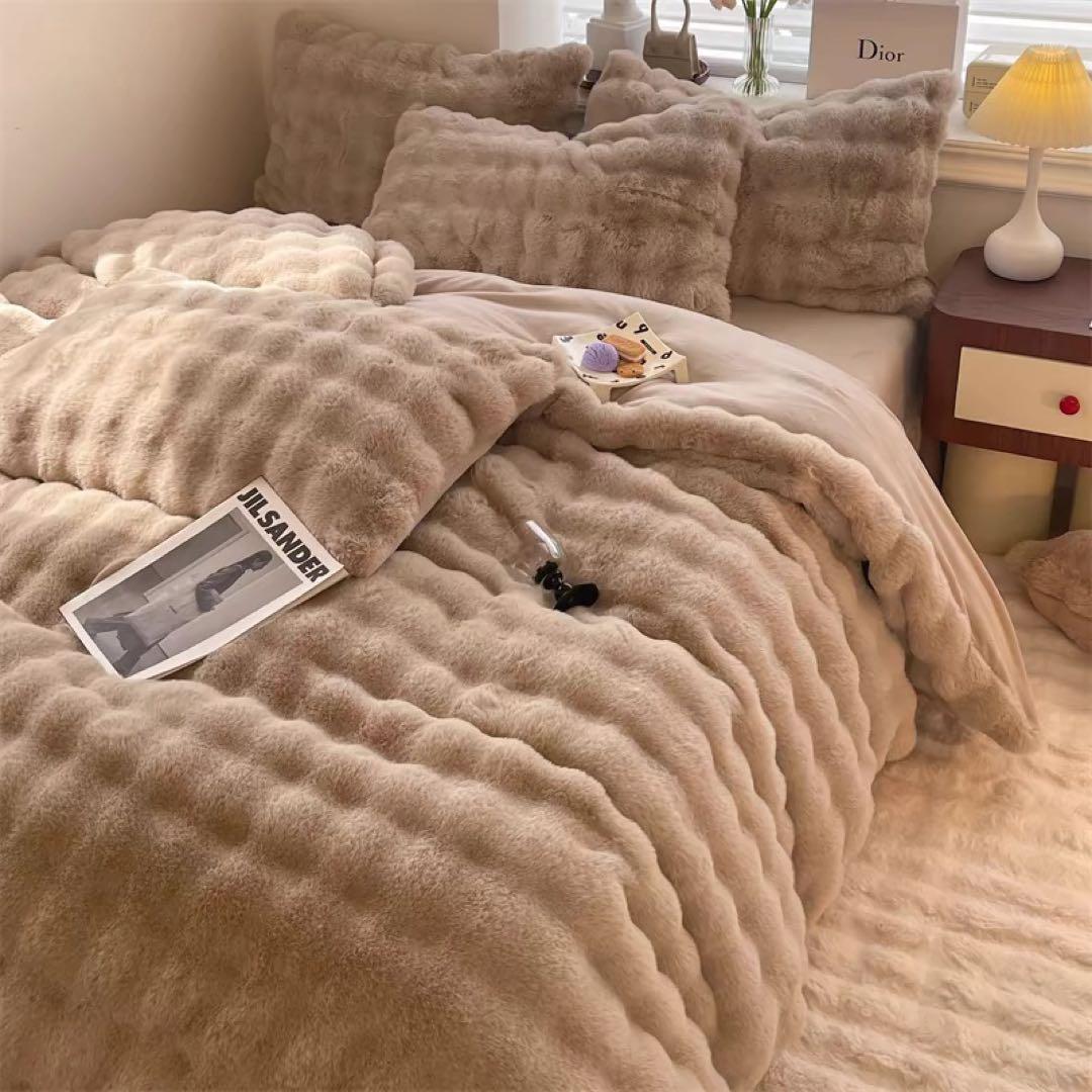 ホワイトフリースカバーセット クイーンサイズ