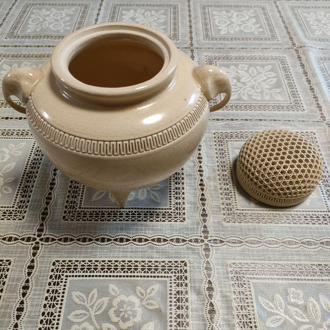 坂下光雄(号光石)作 象耳白薩摩香爐、ウコン布大小2枚＆共箱付 - メルカリ