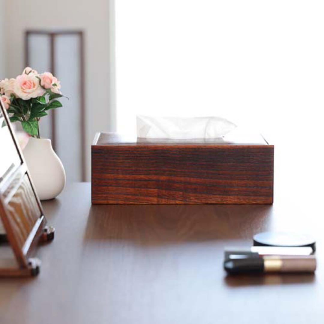 【新品未使用】伝統工芸 江戸指物 木製ティッシュケース ティッシュボックス