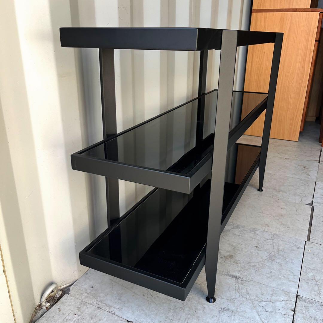 取付無料！ブラックスチールフレーム ガラス天板 スタイリッシュオープンシェルフ✨