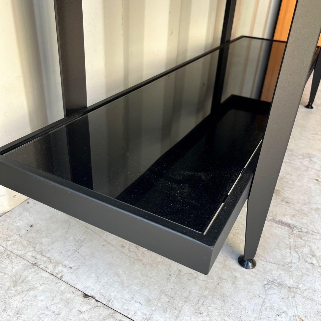 取付無料！ブラックスチールフレーム ガラス天板 スタイリッシュオープンシェルフ✨