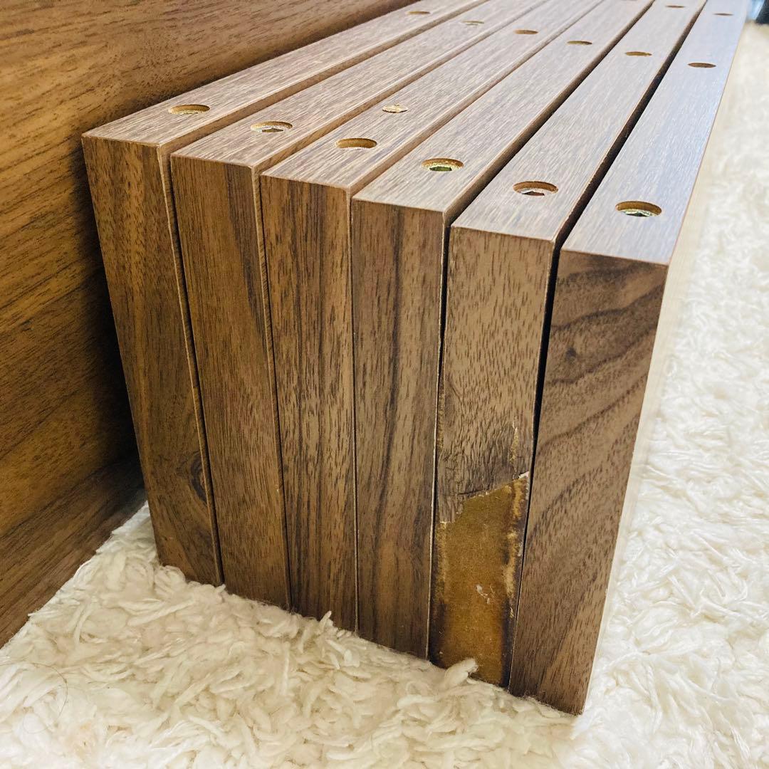 【良品】ロウヤ　すのこベッド　木目調　ローベッド フレーム　セミダブル