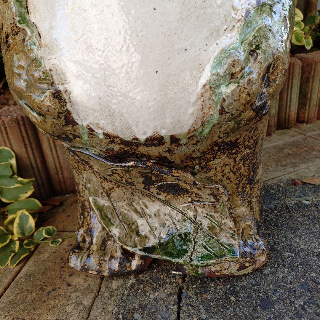 信楽焼　手作り出目立ち蛙　(特大) 　蛙　カエル　かえる