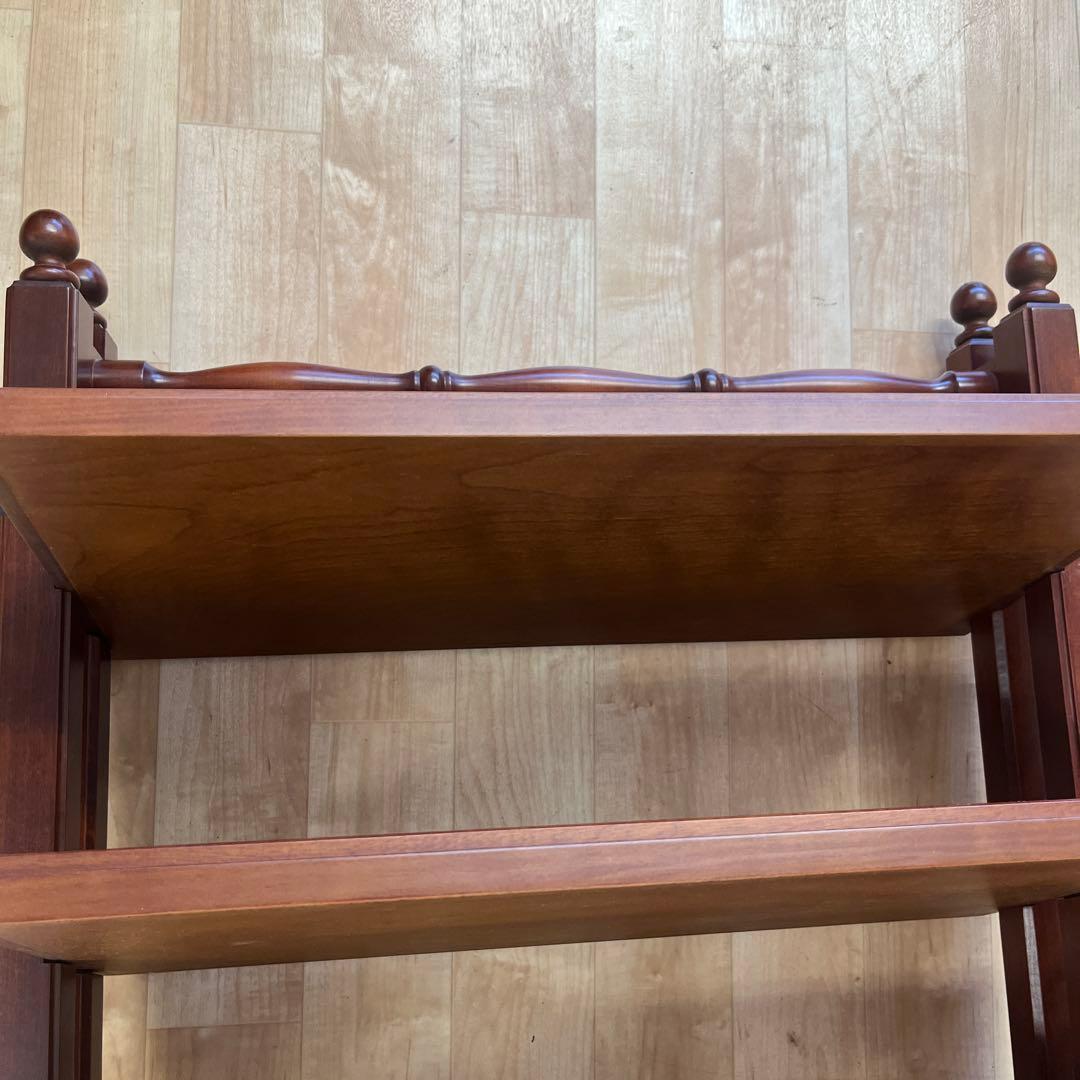 【昭和レトロ】マガジンラック　アンティーク　木製　新聞ラック　キャビネット　3段