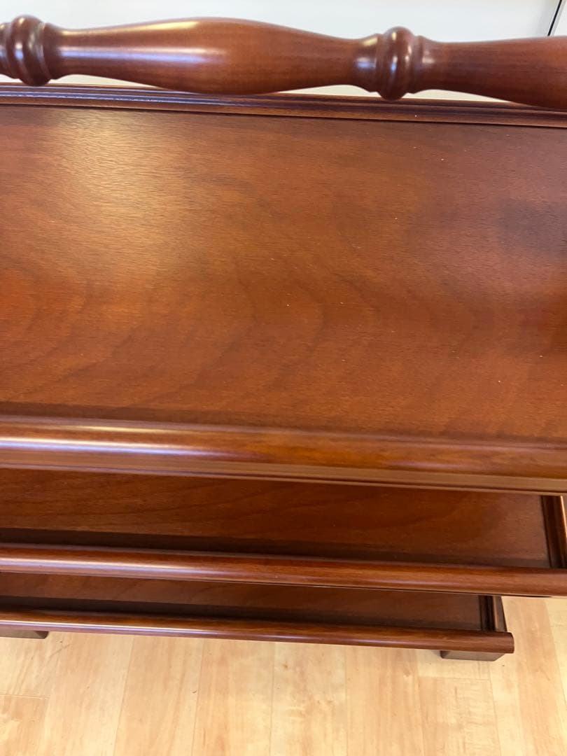 【昭和レトロ】マガジンラック　アンティーク　木製　新聞ラック　キャビネット　3段