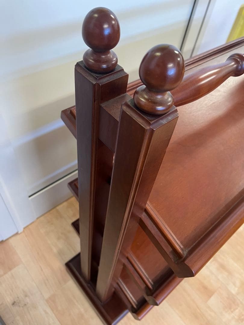 【昭和レトロ】マガジンラック　アンティーク　木製　新聞ラック　キャビネット　3段