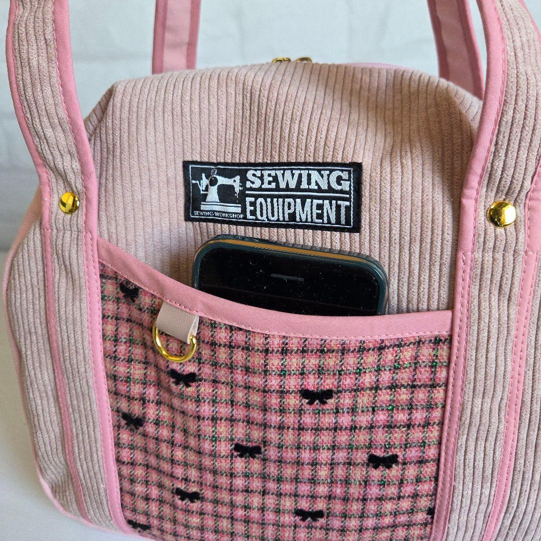 JUNE様　丸型ボストンバッグ　コーディロイ　　ハンドメイド