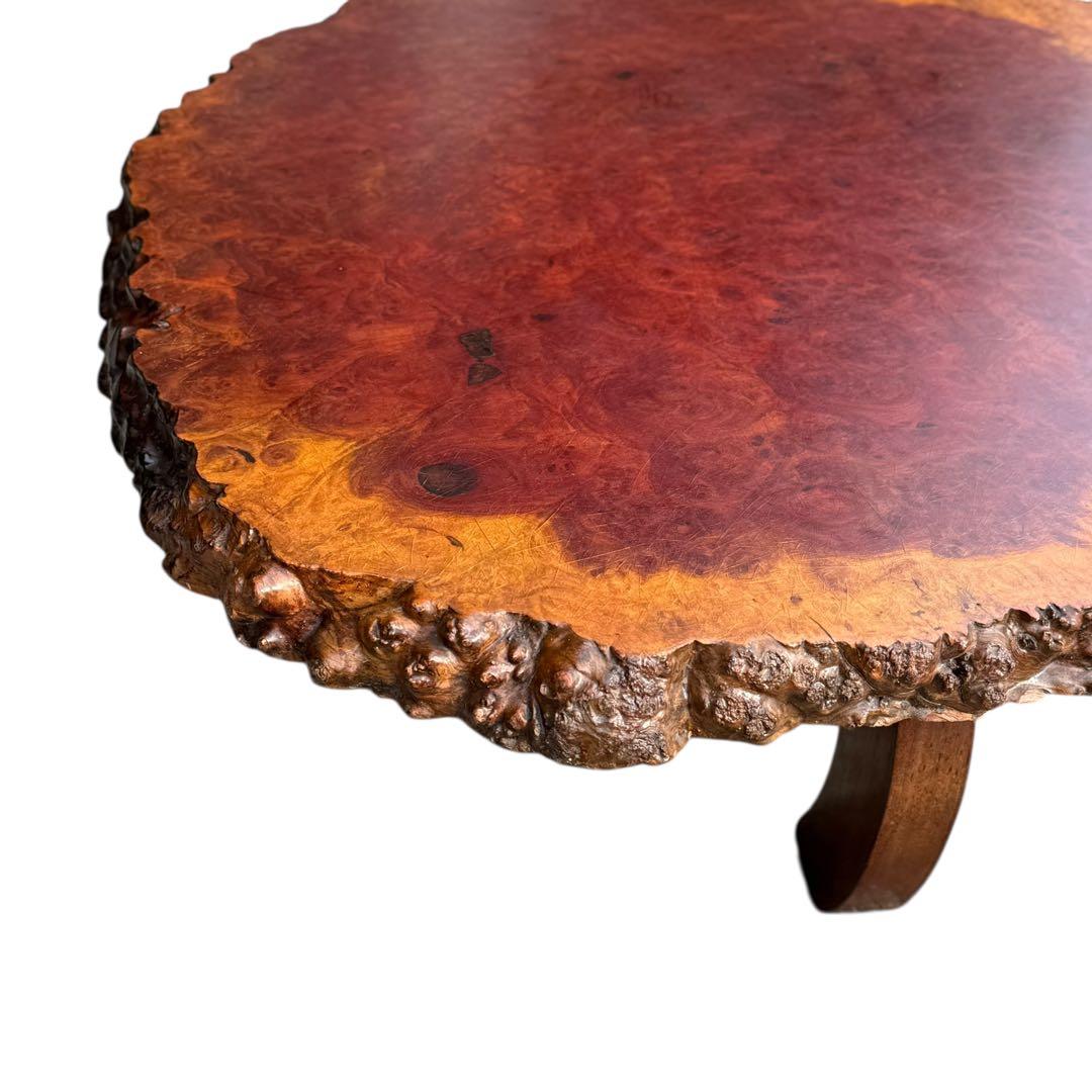 KZ014 花梨材 瘤玉　一枚板　座卓　唐木　ローテー ブル リビングテーブル