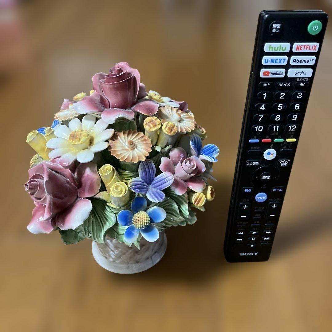 陶花バッサーノ　 イタリア 陶器製 花束 置物 多色