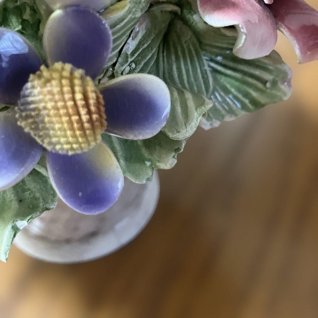 陶花バッサーノ　 イタリア 陶器製 花束 置物 多色