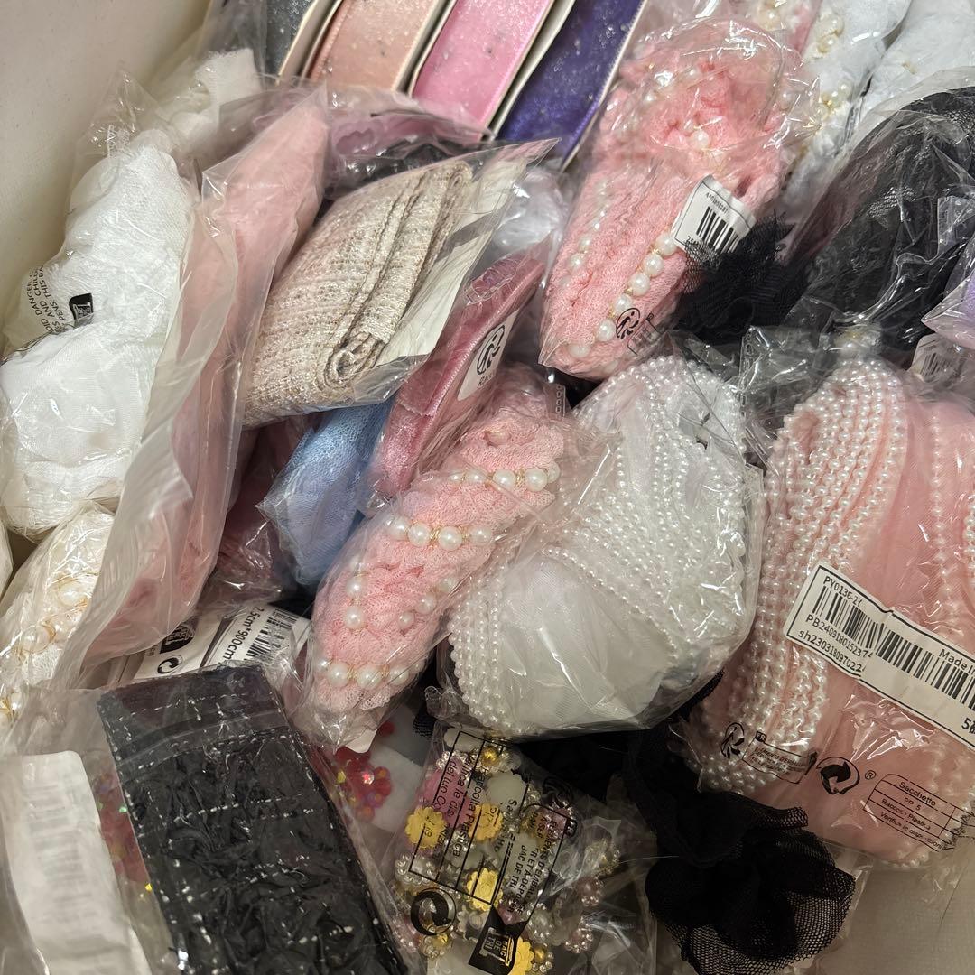 【新品未使用】オーガンジー.チャーム.チェーン40点以上