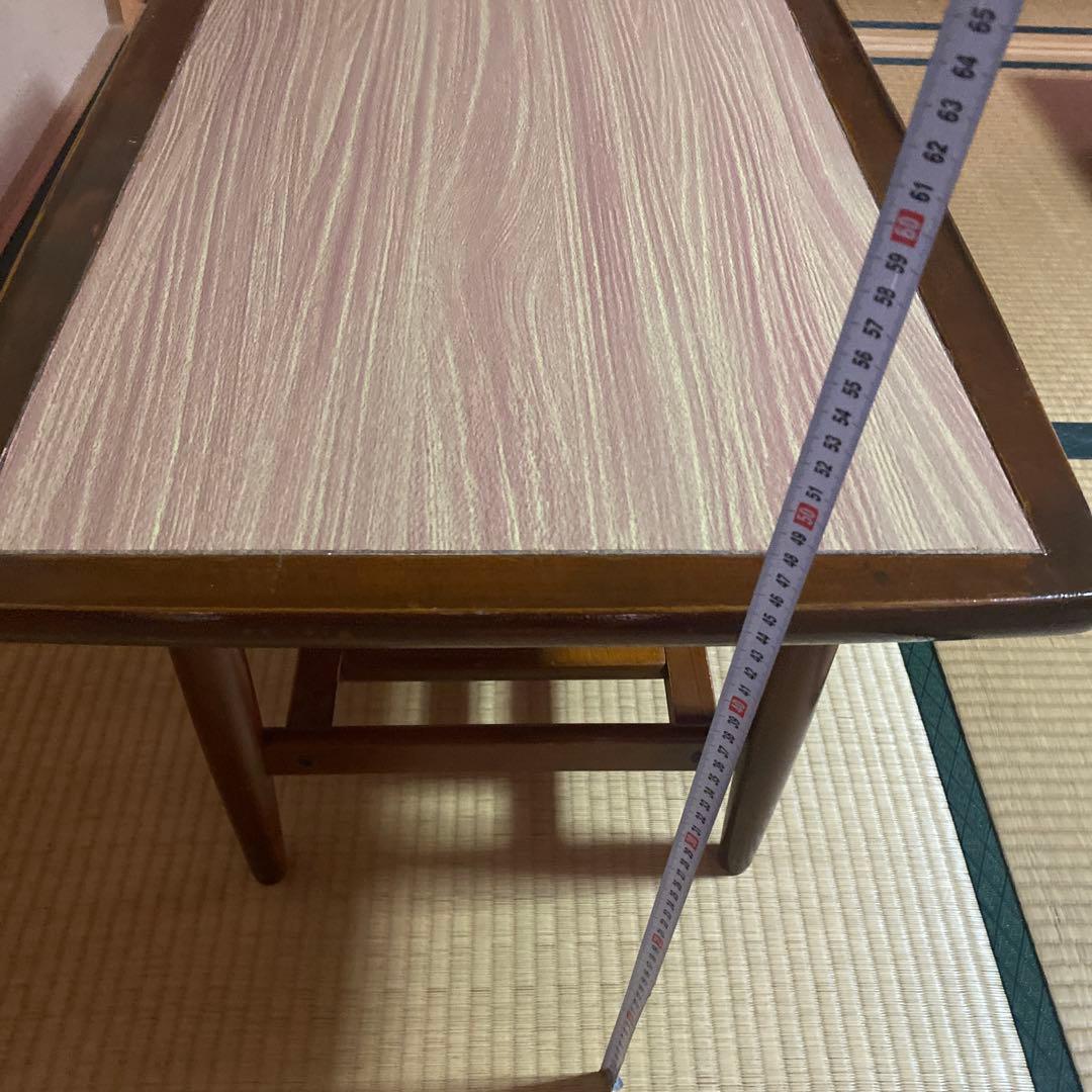木製ローテーブル 約105cm x 46cm ビンテージ　昭和レトロ　洋間
