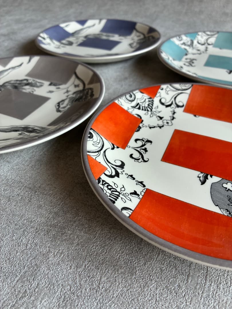 GIEN ジアン Allure カナッペプレート φ17cm4色4枚