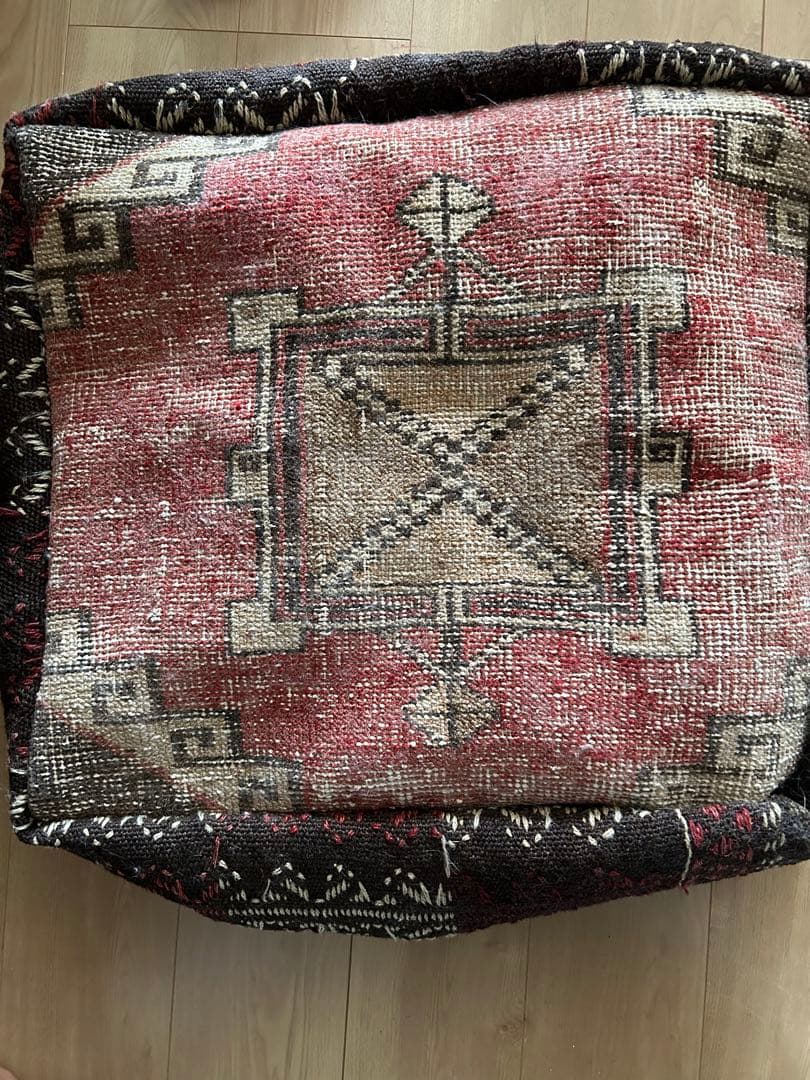 大型プフ ヴィンテージプフ クッション ペットベッド オールドキリム 犬猫ベッド