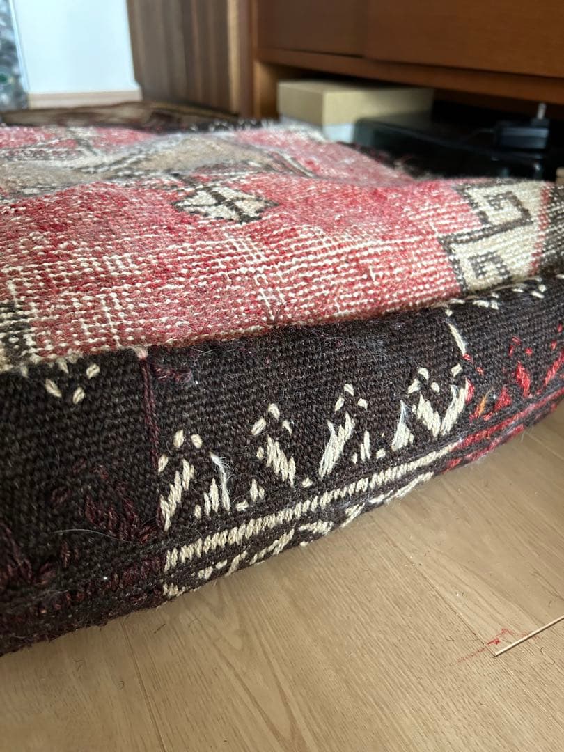 大型プフ ヴィンテージプフ クッション ペットベッド オールドキリム 犬猫ベッド