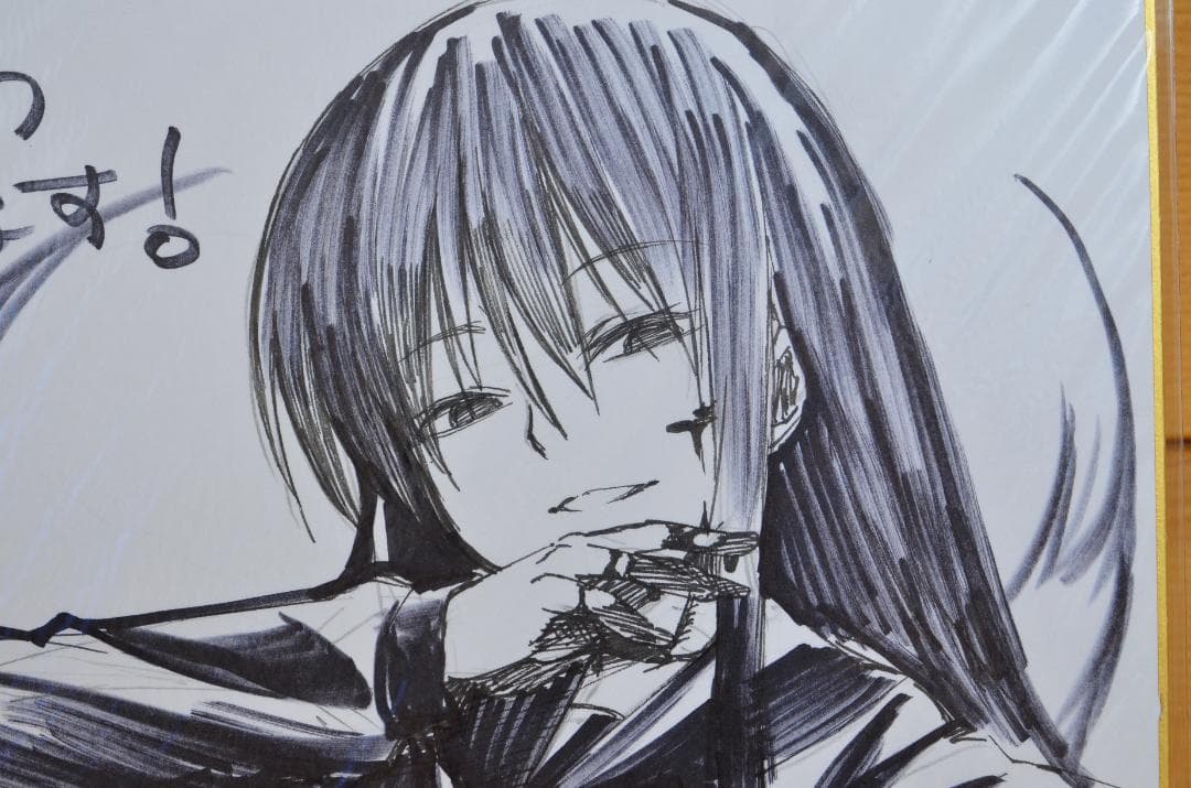 手書きイラスト（直筆）色紙　武中英雄 / 検索：境界線上のホライゾン、喰姫