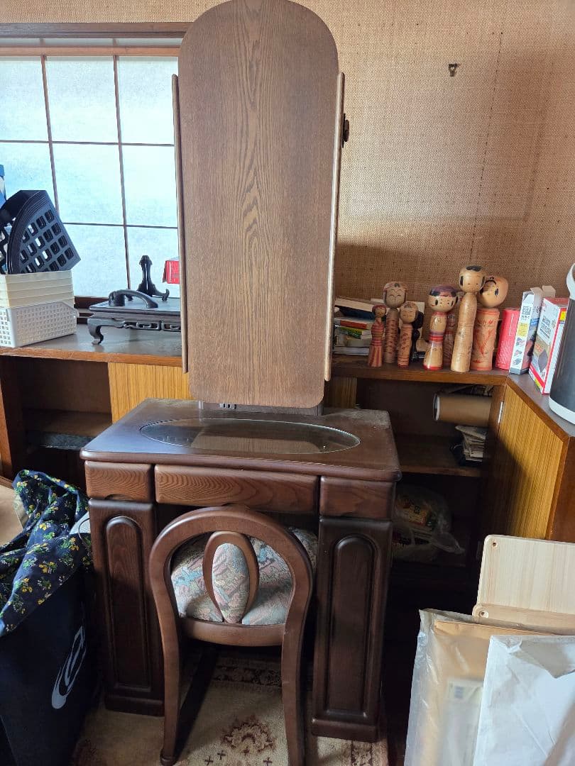分解可　木製3面鏡ドレッサー