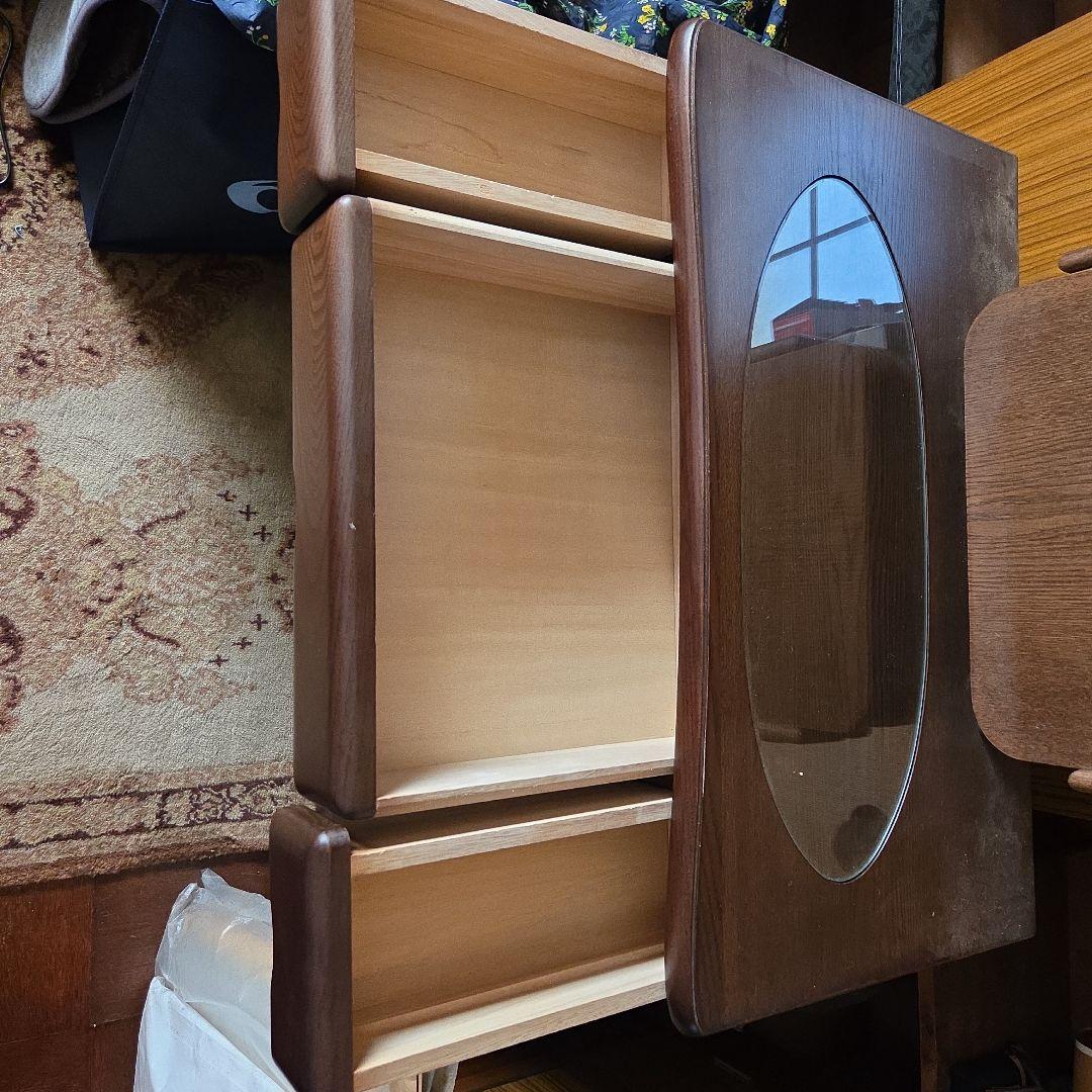 分解可　木製3面鏡ドレッサー