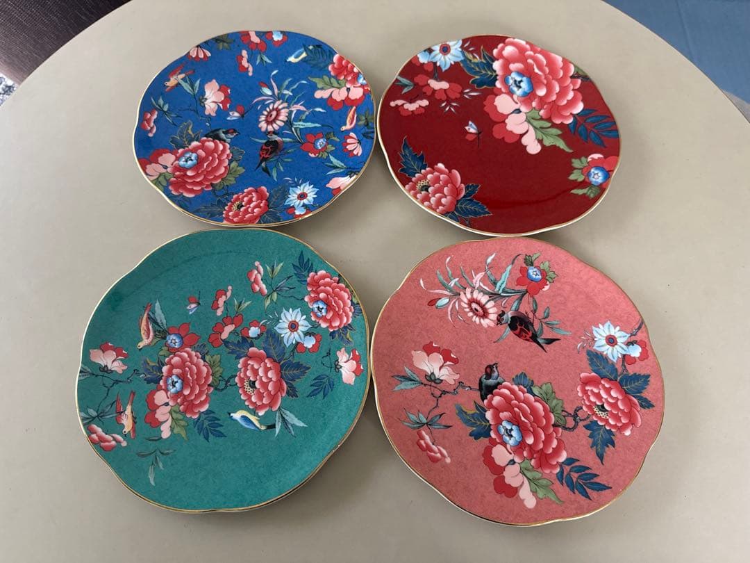 【希少・美品】ウェッジウッド ペオニアブラッシュ ディナープレート27cm 4枚