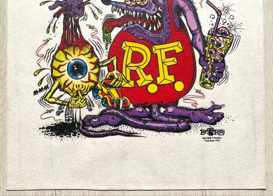 1992 Rat Fink Poster フェルト紙プリント •正規オリジナル品