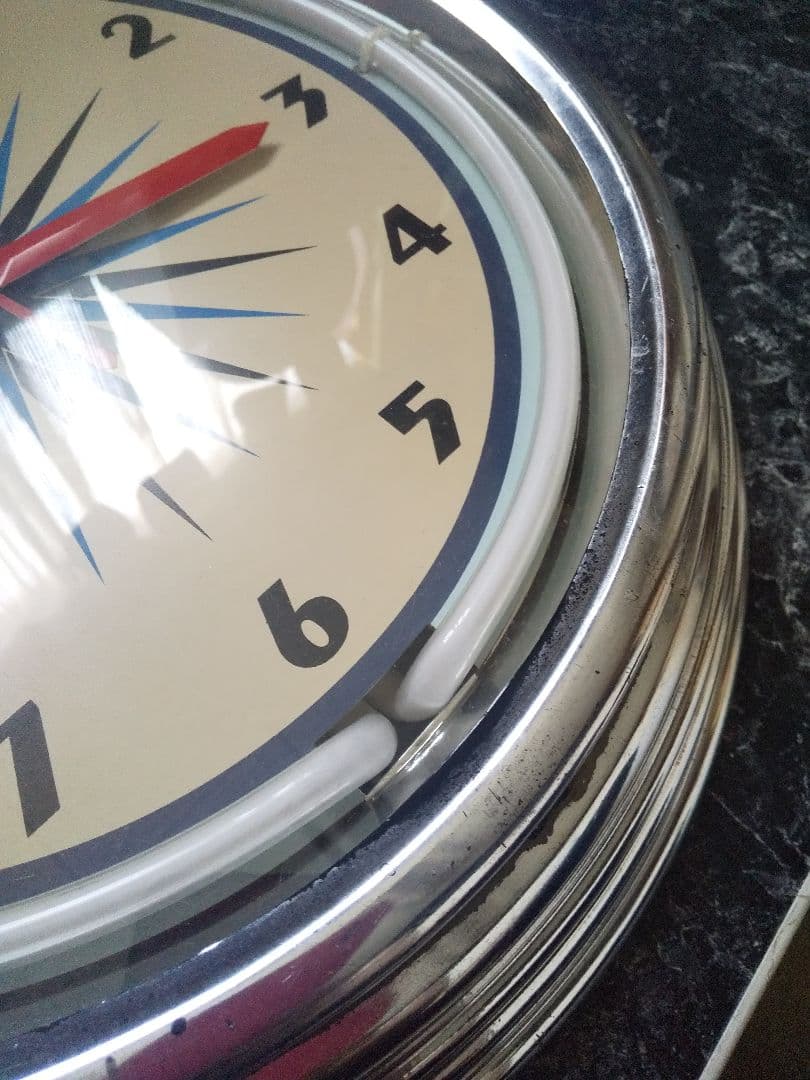 レトロ、アンティーク ネオンクロック アメリカン雑貨 ガレージや店舗にも