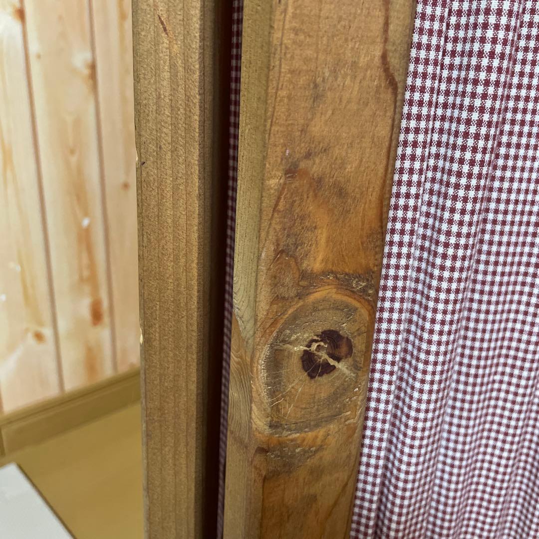 カントリー調 木製三つ折りパーテーション ハート アメリカン