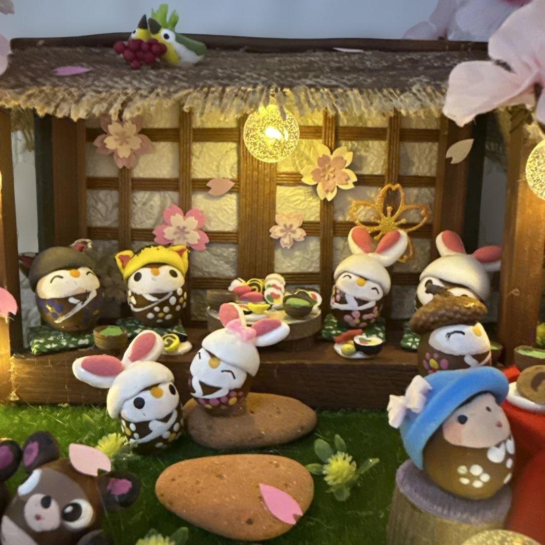 どんぐりアート♡春らんまん皆んなで仲良くお花見BIGオブジェ♡ - メルカリ