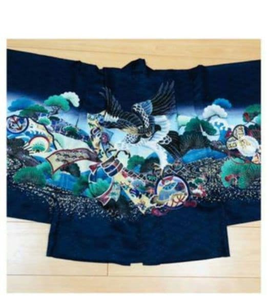 七五三 羽織袴セット 鷹デザイン 5歳 100cm ケース付き