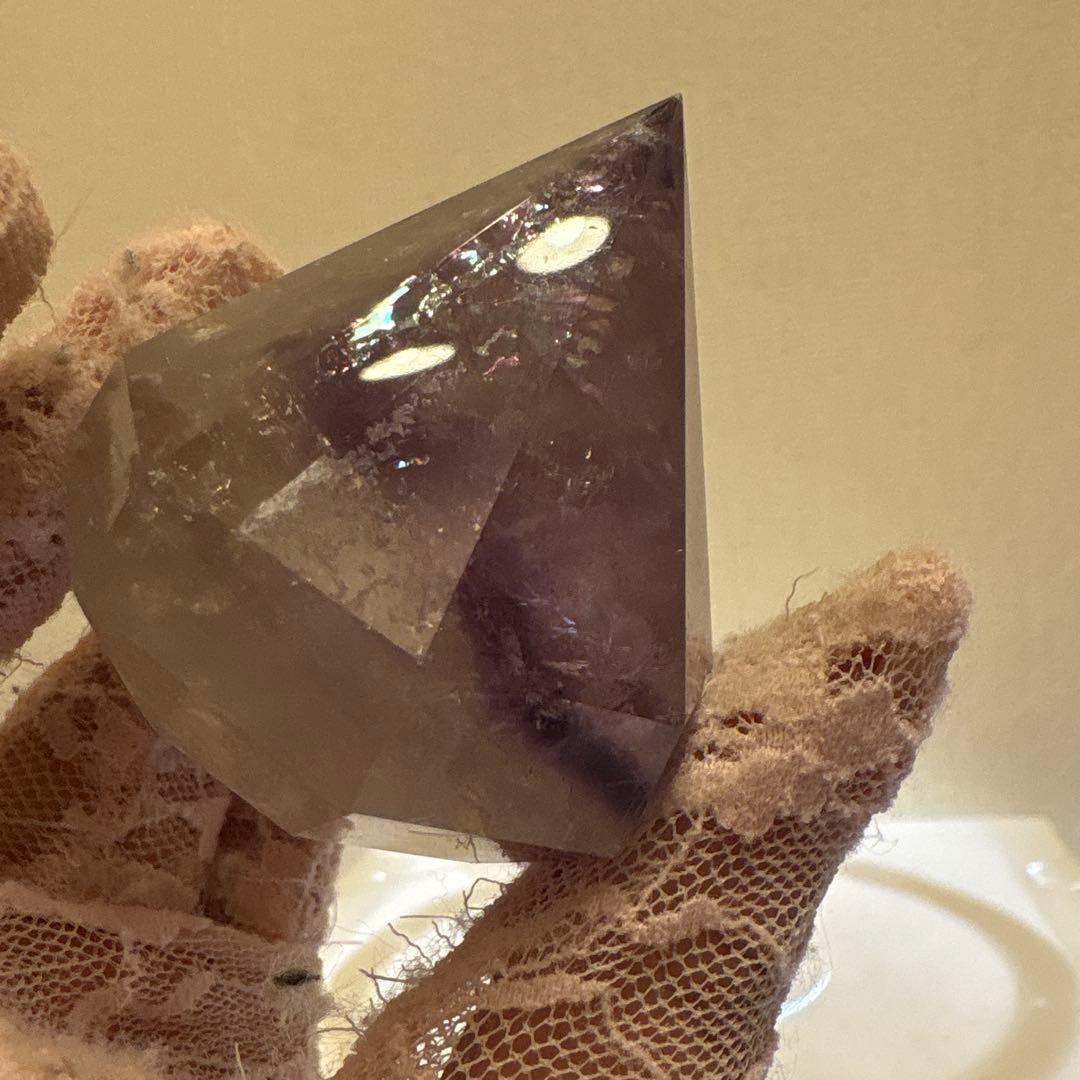 高品質 ファントムアメジストダイヤモンドカットNo.1813