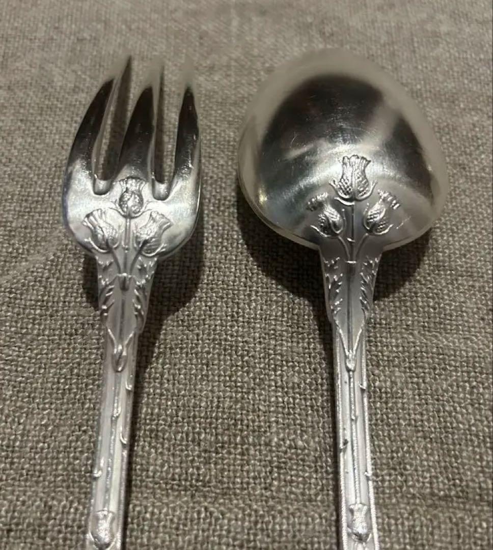 アザミ Boulenger フランスアンティーク カトラリー 21.5cm ①