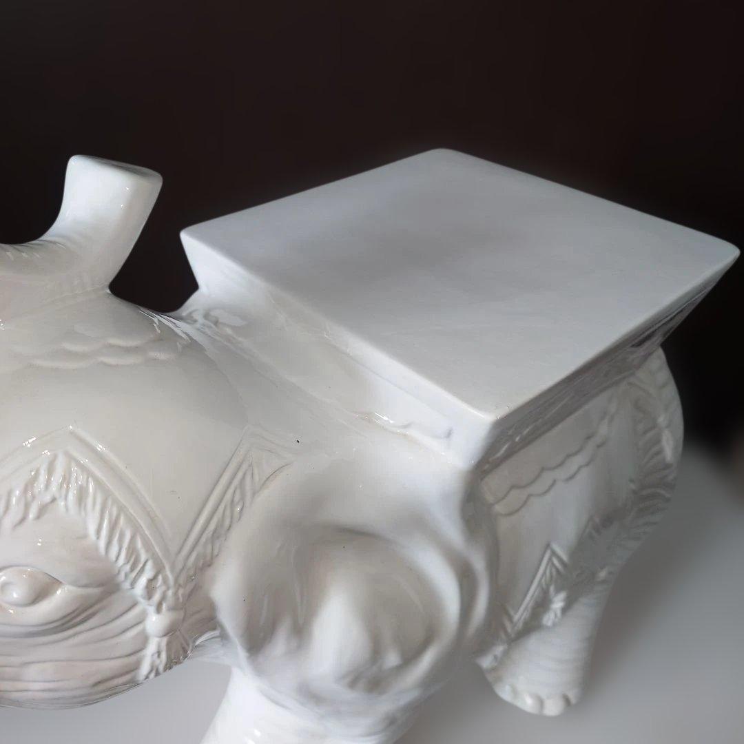 北欧風　ホワイトエレファント　象　飾り台　花台　縁起物