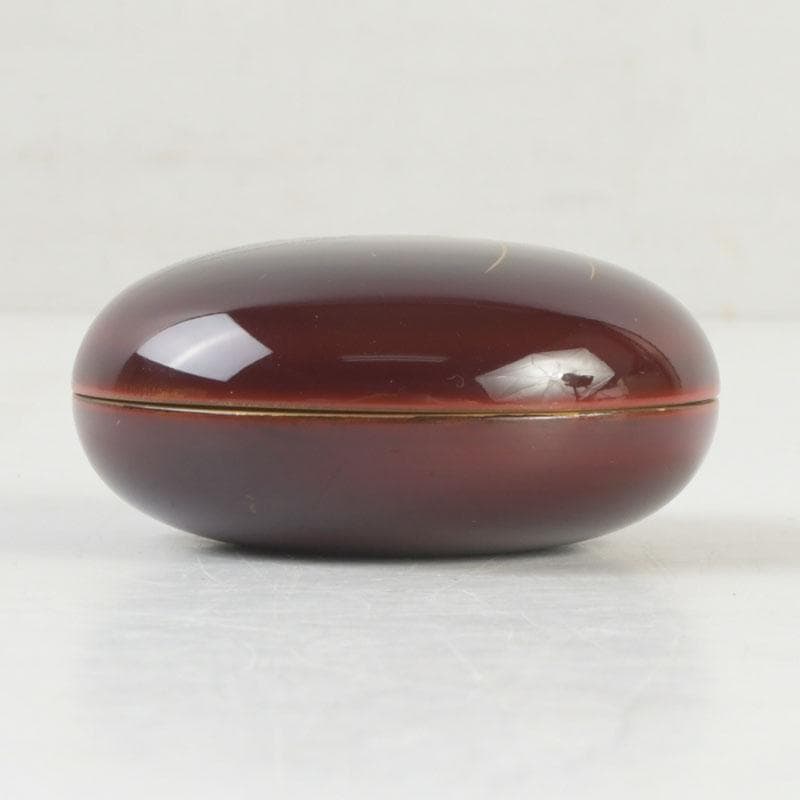 茶道具 武司作 鈴虫蒔絵 内金溜 香合 共布共箱 V 9517