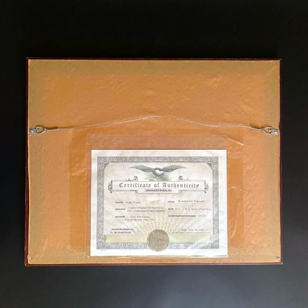 【美品】パブロ・ピカソ☆草上の昼食☆リトグラフ☆証明書付