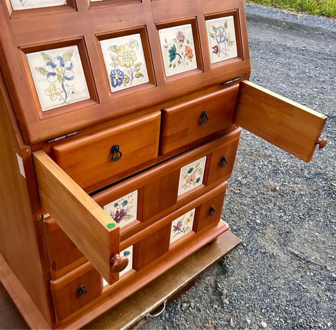 スペイン製 バレンシア パイン材 ライティングビューロー ライティングデスク