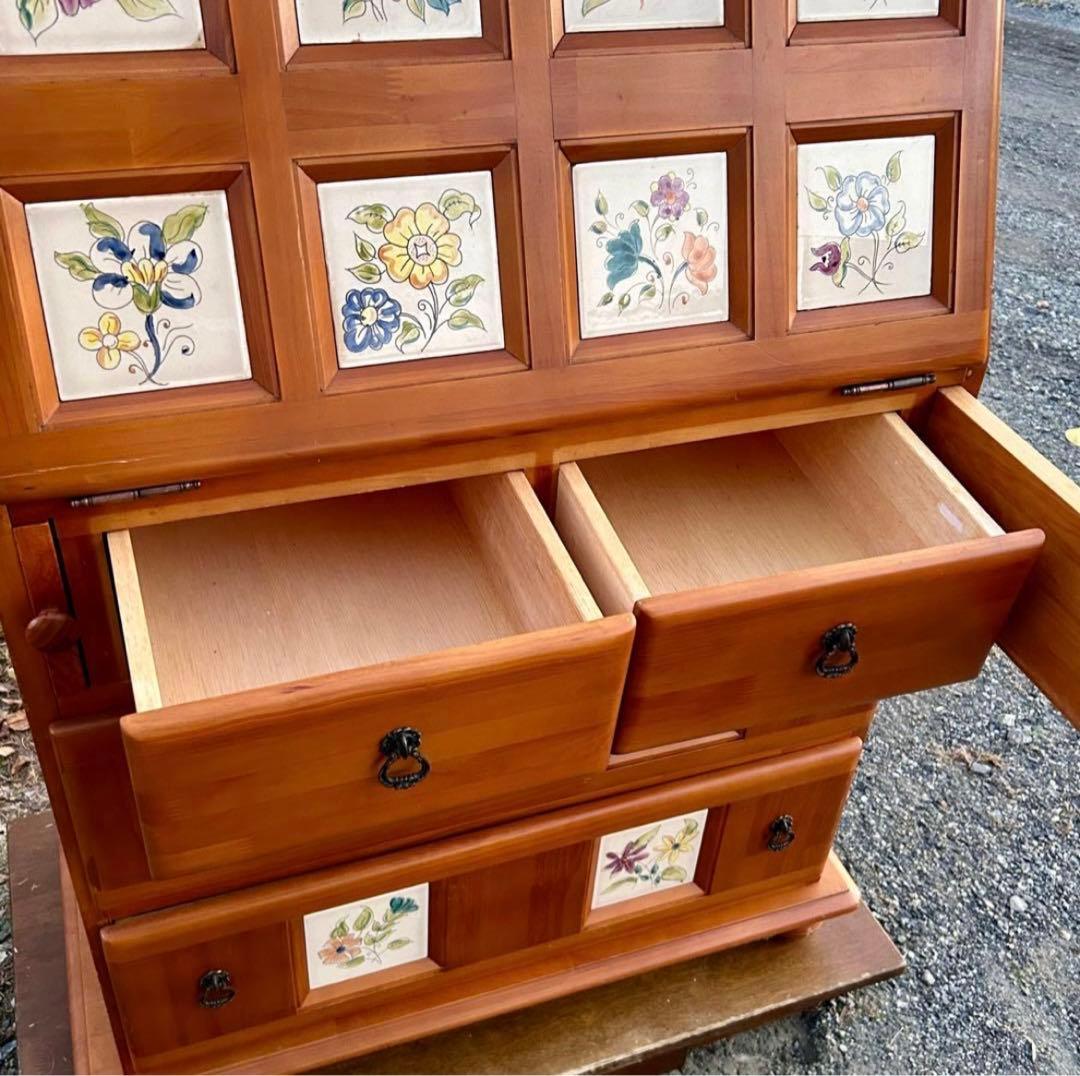 スペイン製 バレンシア パイン材 ライティングビューロー ライティングデスク