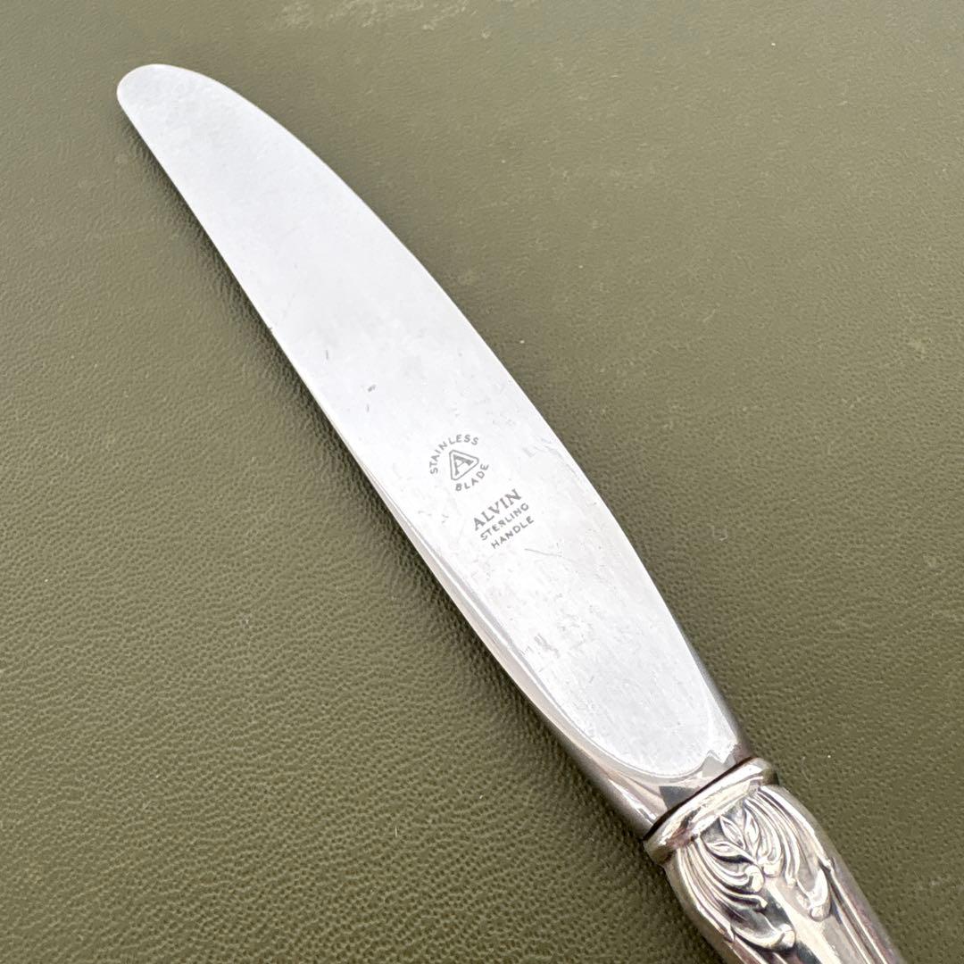 ビンテージ　ALVIN STERLING ナイフ　純銀　Chateau Rose