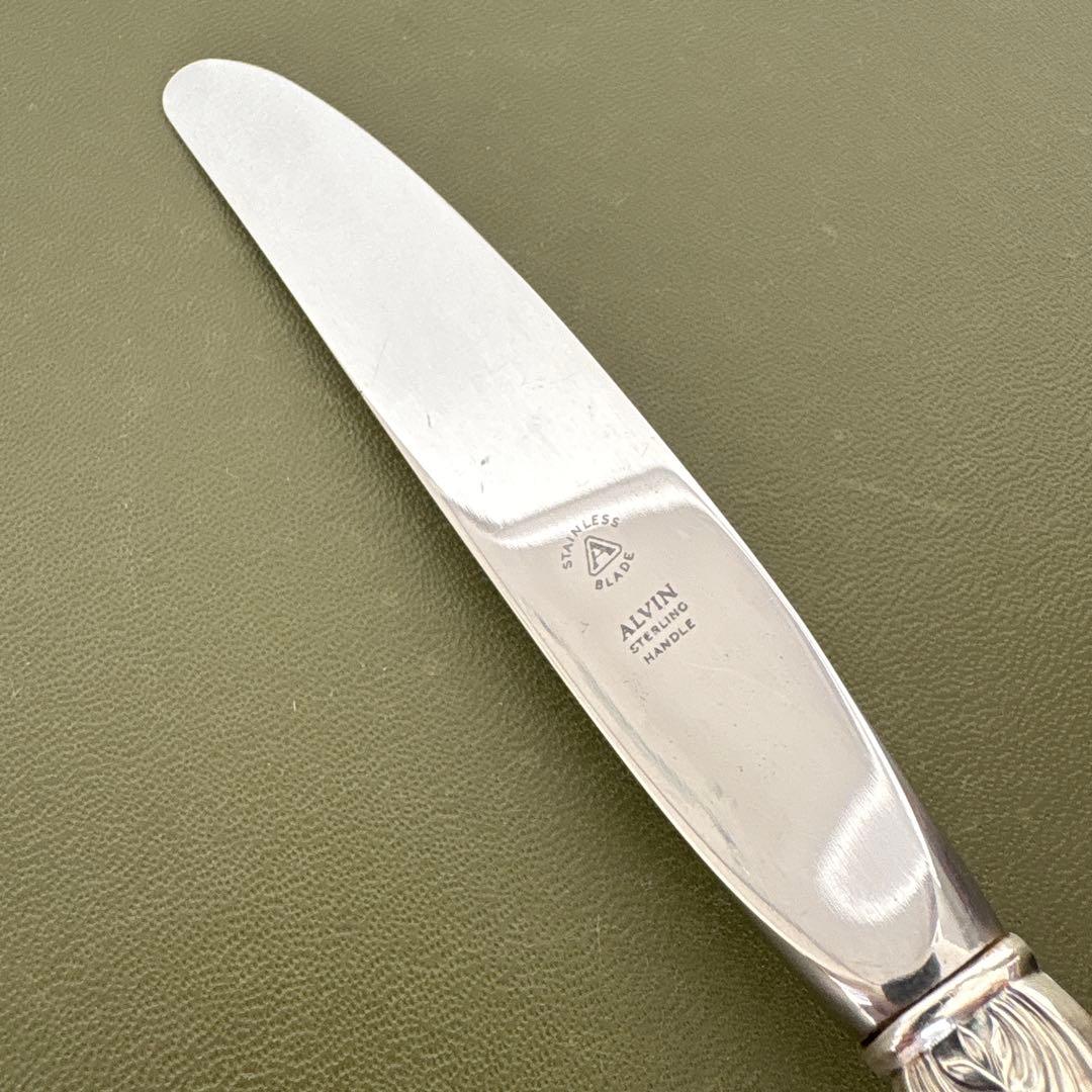 ビンテージ　ALVIN STERLING ナイフ　純銀　Chateau Rose