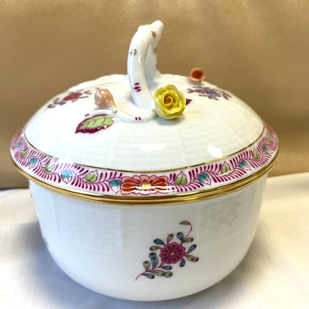 3.お得♡美品☆ヘレンド☆薔薇と取っ手付きミニ薔薇+薔薇の蓋2つ☆ボンボニエール