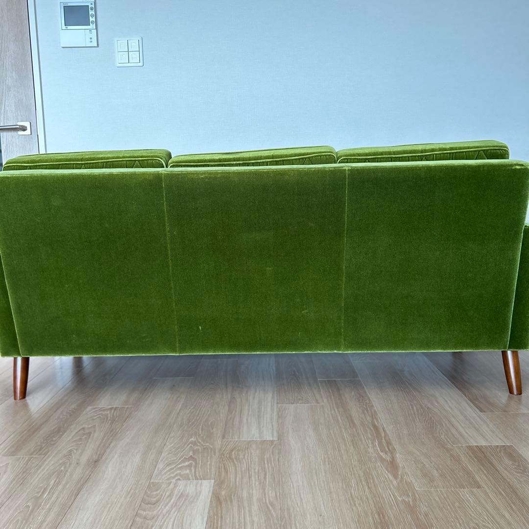 カリモク60 ロビーチェア　モケットグリーン 3シーター