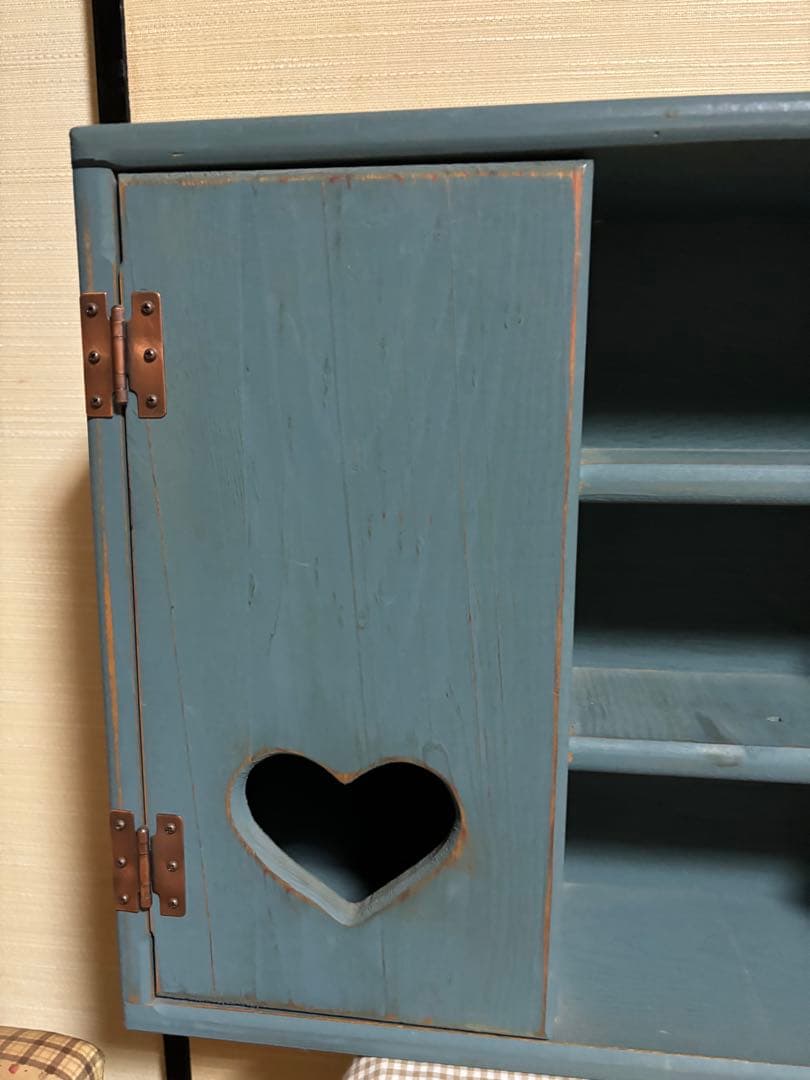 アンファン　カントリーブルー　ハートのシェルフ